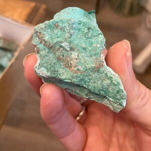 3 raw Chrysocolla specimens